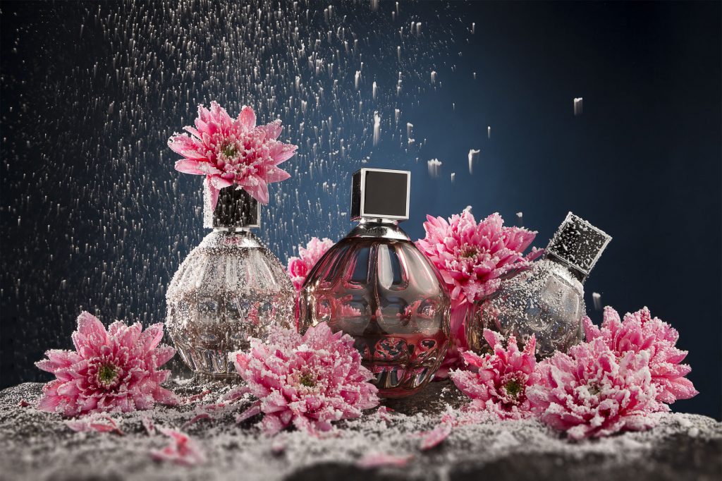 Product fotografie parfum sneeuw jimmy choo